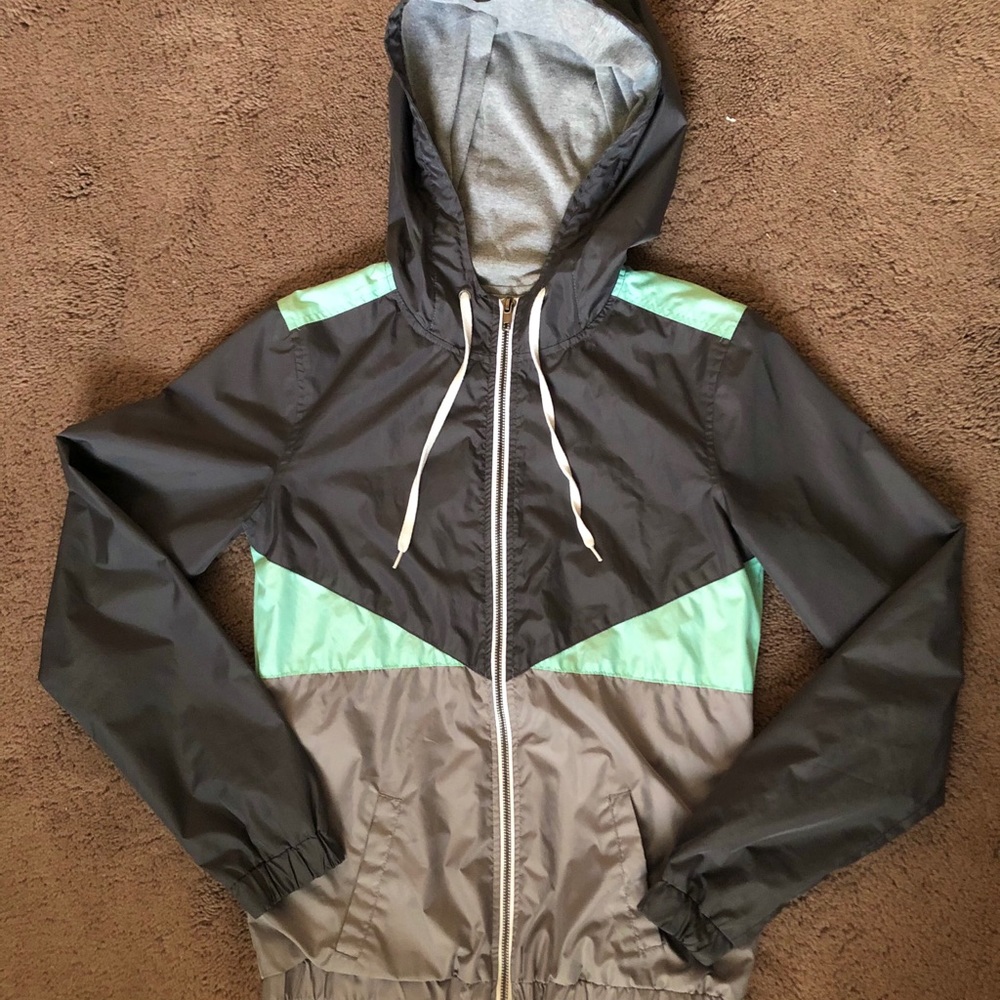 Small gray/teal windbreaker